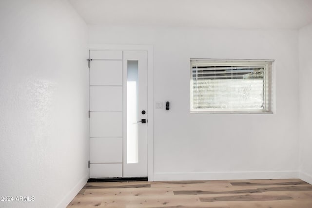 entrance foyer with light hardwood / wood-style flooring