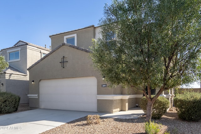 view of front of house with a garage