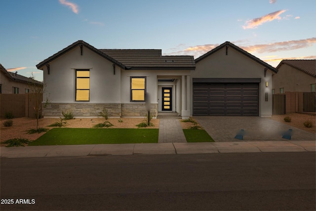 view of front of house featuring a garage