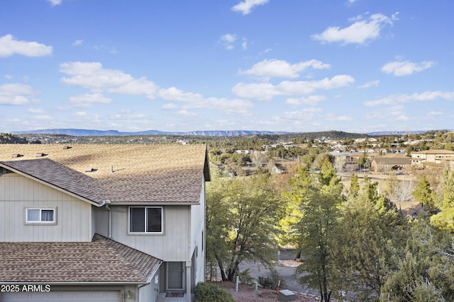 exterior space featuring a mountain view