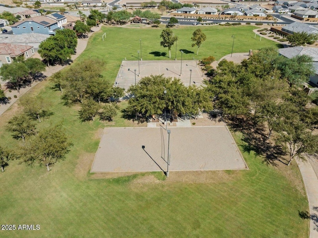 birds eye view of property with a residential view