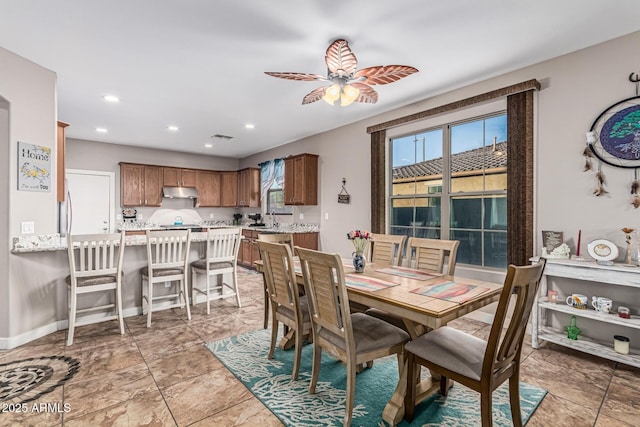 16077 W Anasazi St, Goodyear, AZ 85338 - dining area with ceiling fan, healthy amount of natural light, and recessed lighting