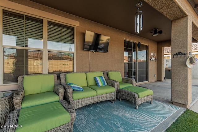 16077 W Anasazi St, Goodyear, AZ 85338 - view of patio / terrace featuring an outdoor hangout area and ceiling fan