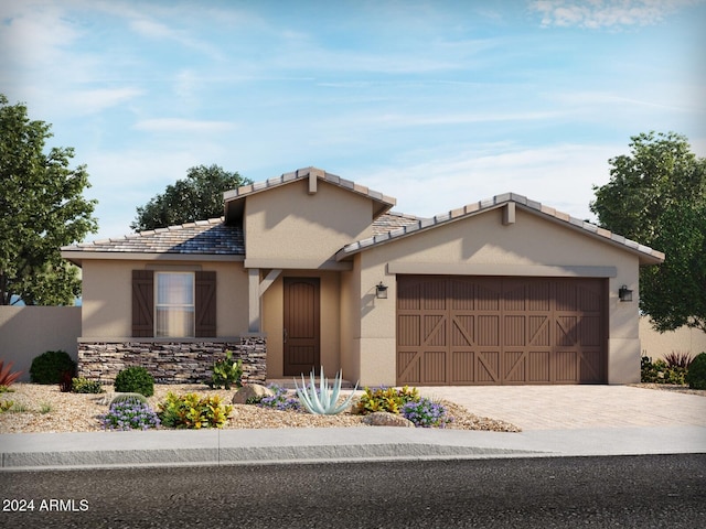 view of front facade featuring a garage