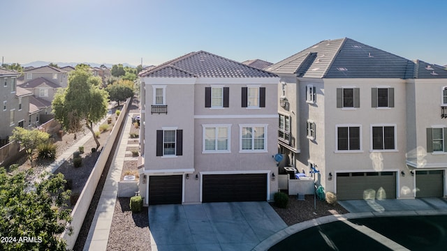 exterior space featuring a garage