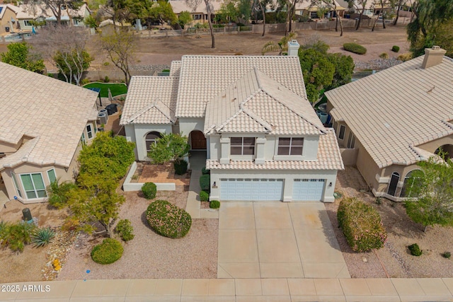 drone / aerial view with a residential view