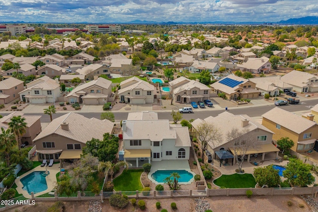 bird's eye view with a residential view