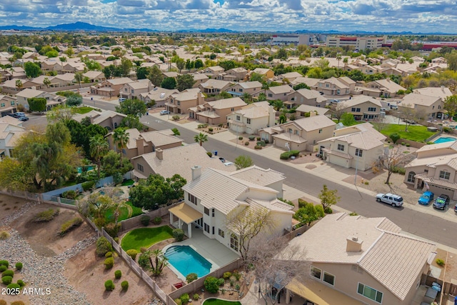 drone / aerial view with a residential view