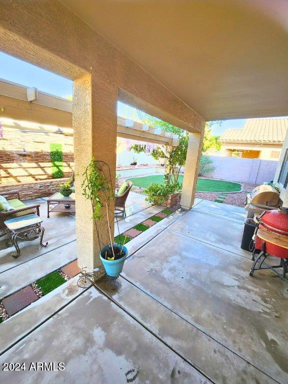 view of patio featuring grilling area