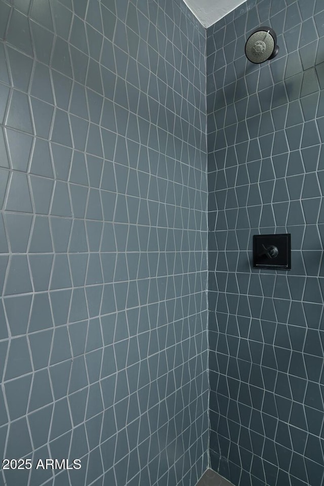 bathroom featuring a tile shower