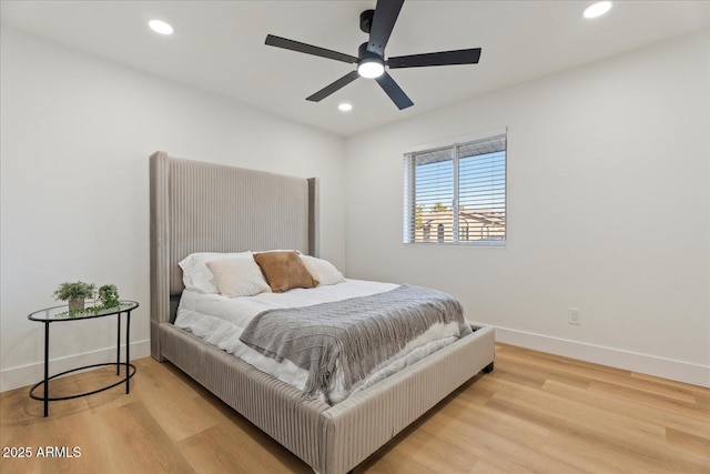 3506 W Yucca St, Phoenix, AZ 85029 - bedroom with wood finished floors, recessed lighting, and ceiling fan