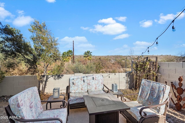 view of patio / terrace with a fenced backyard