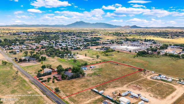 1120 N Rd 1 E, Chino Valley, AZ 86323 - aerial overview of property's location with property boundaries highlighted and mountains