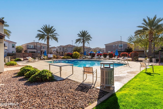 view of pool with a patio