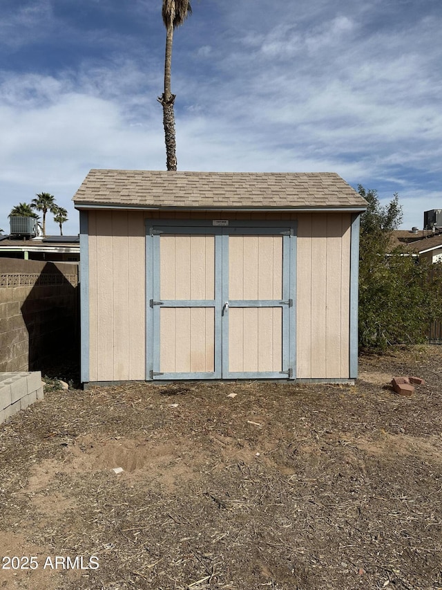 view of shed