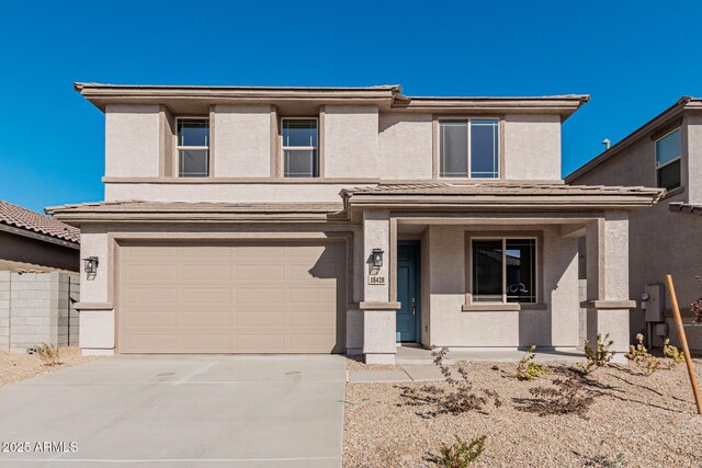 view of front of house with a garage