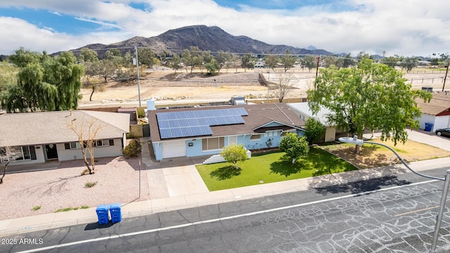 aerial view with a mountain view