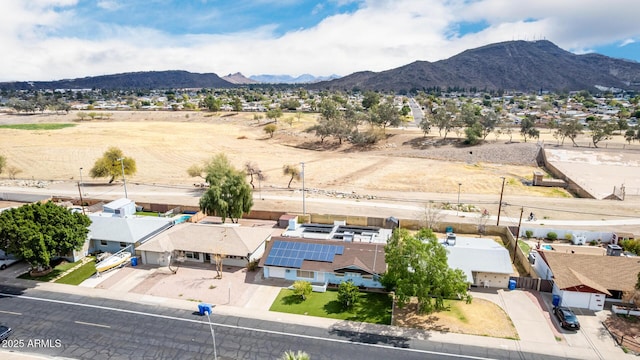 bird's eye view with a residential view and a mountain view