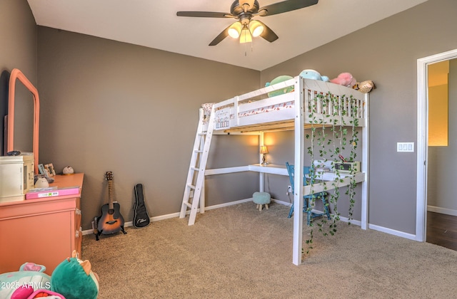 1697 E Linda Ln, Gilbert, AZ 85234 - bedroom with carpet flooring, baseboards, and ceiling fan