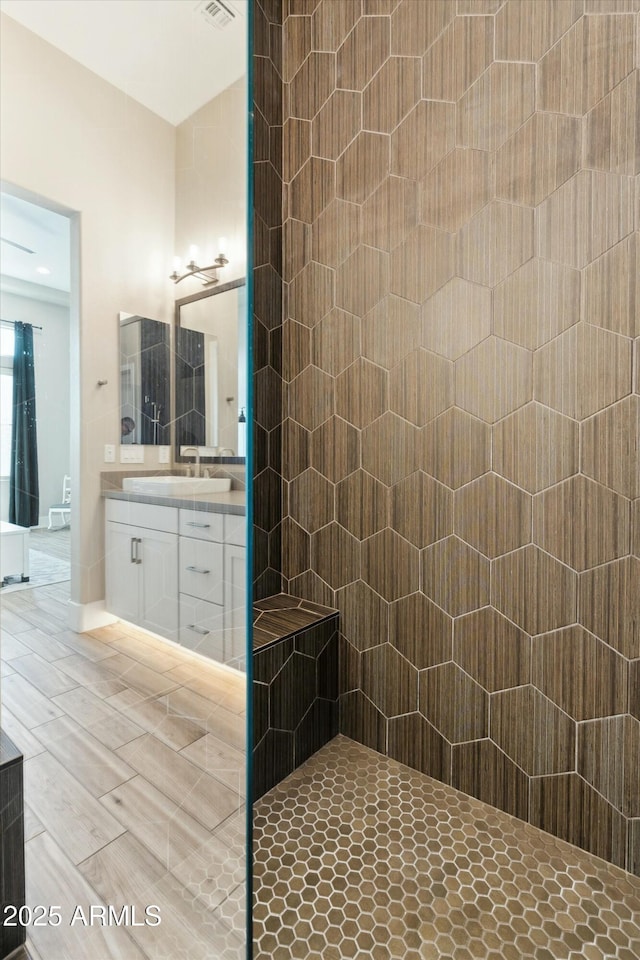 38500 N School House Rd Unit 62, Cave Creek, AZ 85331 - full bath featuring vanity, visible vents, and a tile shower