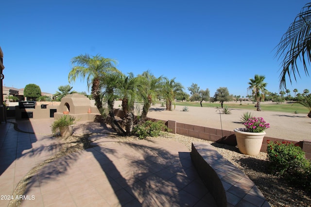 view of patio / terrace featuring an outdoor kitchen