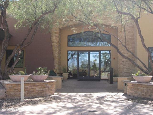 entrance to property with french doors