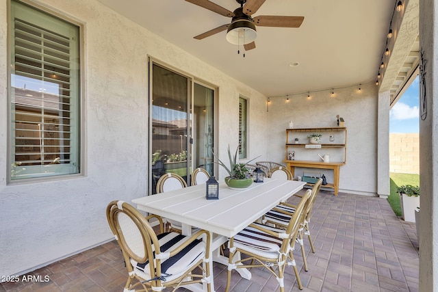 1335 W Via Del Oro, San Tan Valley, AZ 85140 - view of patio / terrace with a ceiling fan and outdoor dining area