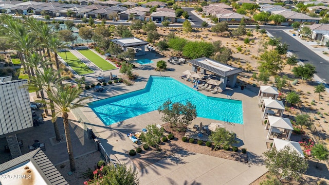 1335 W Via Del Oro, San Tan Valley, AZ 85140 - aerial view of residential area featuring a pool area