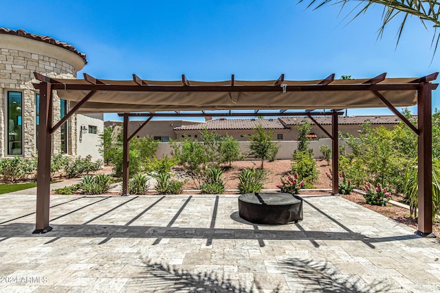 view of patio / terrace featuring a pergola