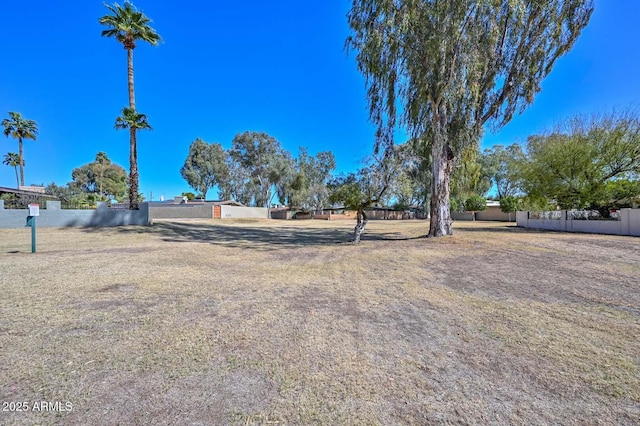 view of yard with fence