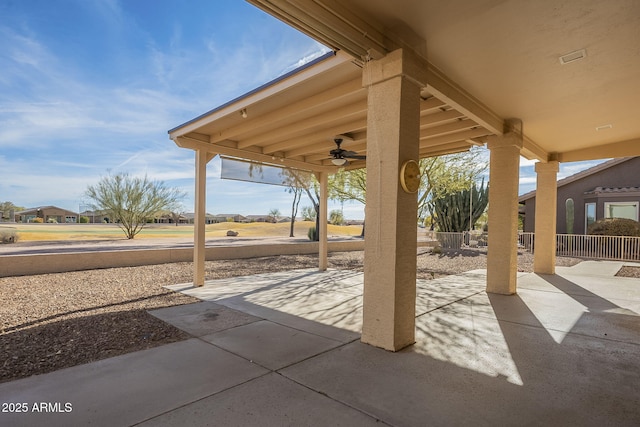 view of patio / terrace with ceiling fan