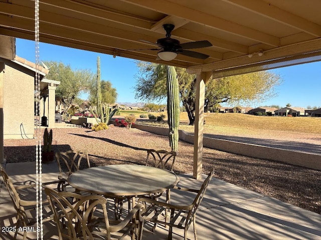 view of patio with ceiling fan