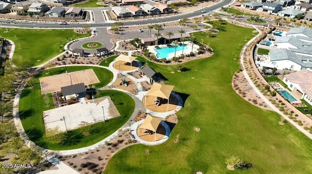 aerial view featuring a residential view