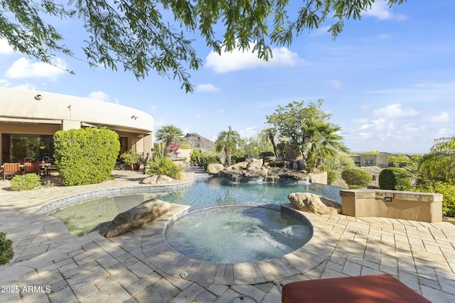 13249 E Summit Dr, Scottsdale, AZ 85259 - view of swimming pool with a patio and a pool with connected hot tub