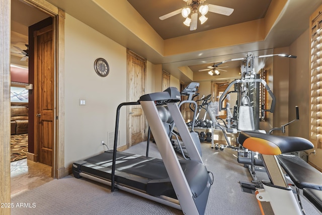 13249 E Summit Dr, Scottsdale, AZ 85259 - workout room with a ceiling fan