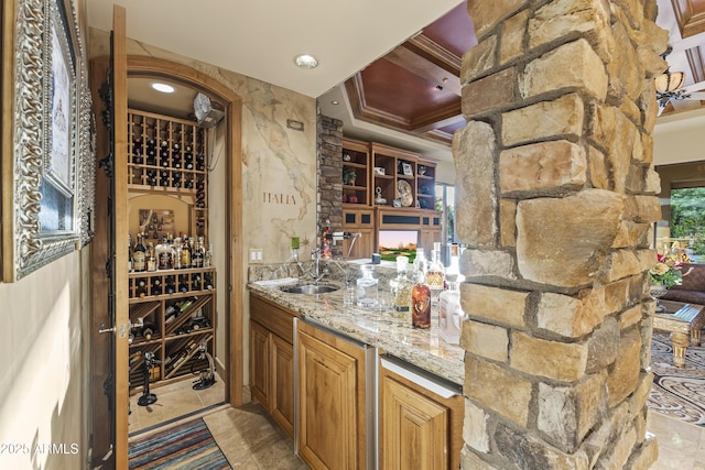 13249 E Summit Dr, Scottsdale, AZ 85259 - wine cellar featuring wet bar and recessed lighting