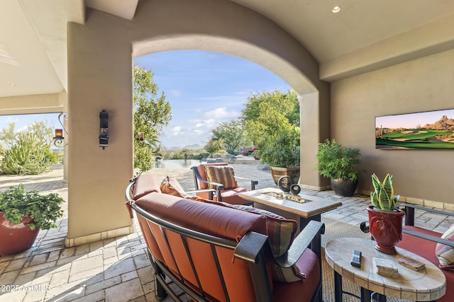 13249 E Summit Dr, Scottsdale, AZ 85259 - view of patio featuring a fire pit