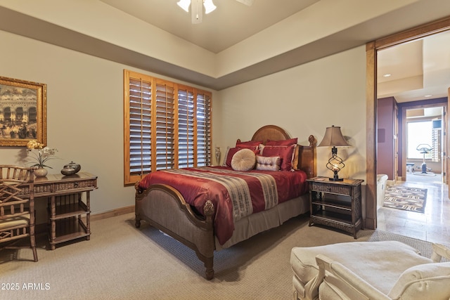 13249 E Summit Dr, Scottsdale, AZ 85259 - bedroom featuring baseboards and a ceiling fan
