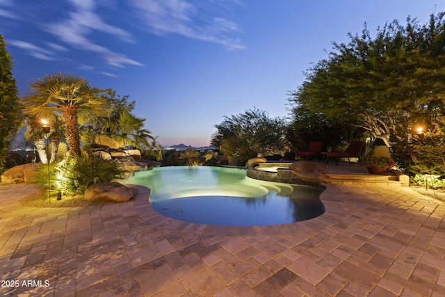 13249 E Summit Dr, Scottsdale, AZ 85259 - view of swimming pool with a patio area and a pool with connected hot tub