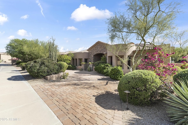 13249 E Summit Dr, Scottsdale, AZ 85259 - adobe home featuring stucco siding and stone siding