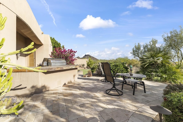 13249 E Summit Dr, Scottsdale, AZ 85259 - view of patio / terrace featuring outdoor dining area and area for grilling