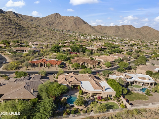 13249 E Summit Dr, Scottsdale, AZ 85259 - aerial view of property's location with nearby suburban area and a mountainous background