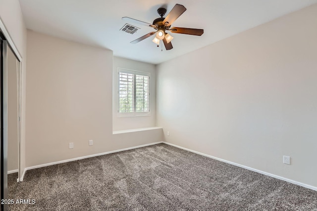 8766 W Hayward Ave, Glendale, AZ 85305 - unfurnished bedroom featuring carpet flooring, baseboards, a closet, and ceiling fan