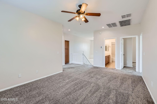 8766 W Hayward Ave, Glendale, AZ 85305 - spare room featuring light colored carpet, a ceiling fan, baseboards, and recessed lighting