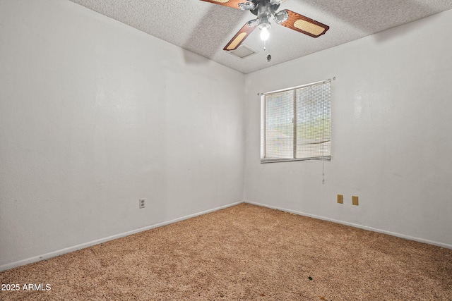6015 W Acoma Dr, Glendale, AZ 85306 - spare room with light carpet, a ceiling fan, and a textured ceiling