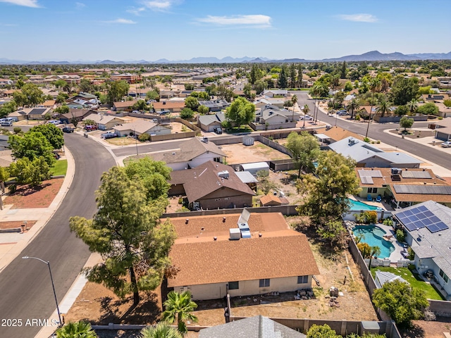 6015 W Acoma Dr, Glendale, AZ 85306 - aerial view of residential area featuring a mountainous background and a pool area