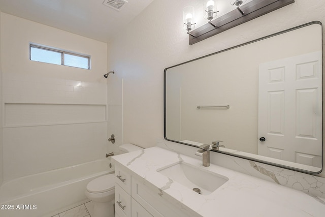 125 N 22nd Pl Unit 5, Mesa, AZ 85213 - full bathroom featuring vanity, shower / bath combination, and marble look tile flooring