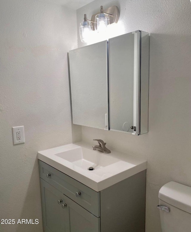 bathroom with toilet and vanity