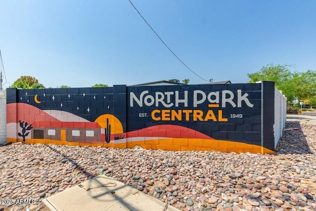 view of community sign