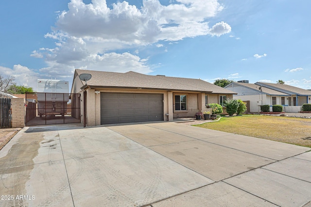 7125 W Canterbury Dr, Peoria, AZ 85345 - single story home featuring an attached garage, a gate, driveway, stucco siding, and roof with shingles